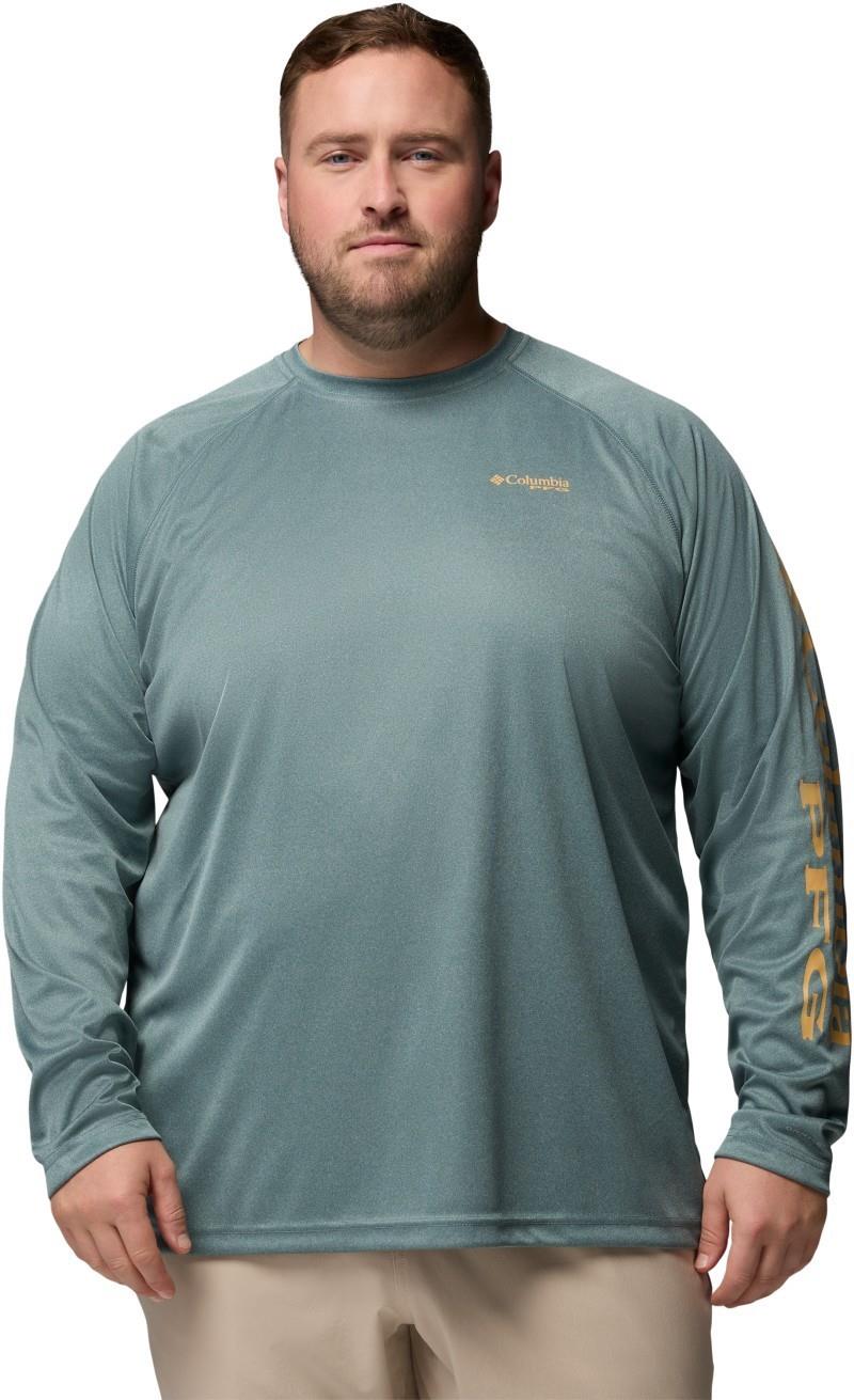 Terminal Tackle LS Shirt, Extended - Mens - metal heather / light camel logo 1