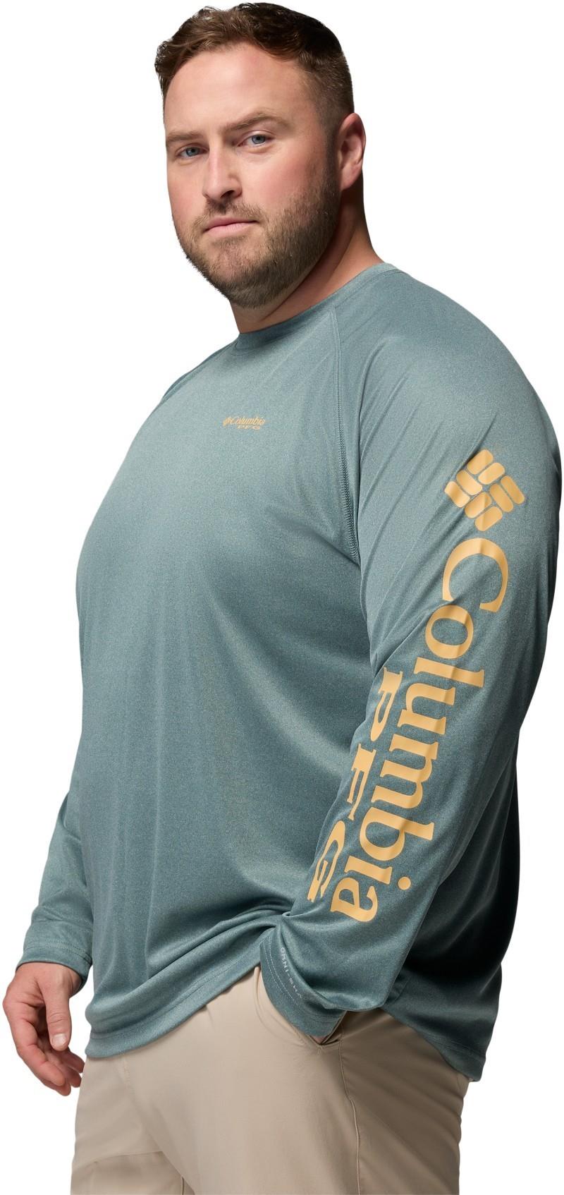 Terminal Tackle LS Shirt, Extended - Mens - metal heather / light camel logo 1
