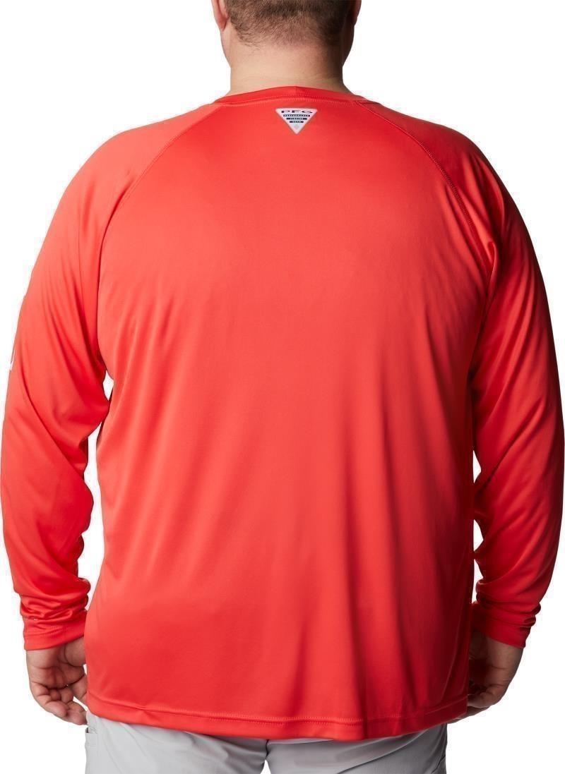 Terminal Tackle LS Shirt, Extended - Mens - red hibiscus / white logo 1