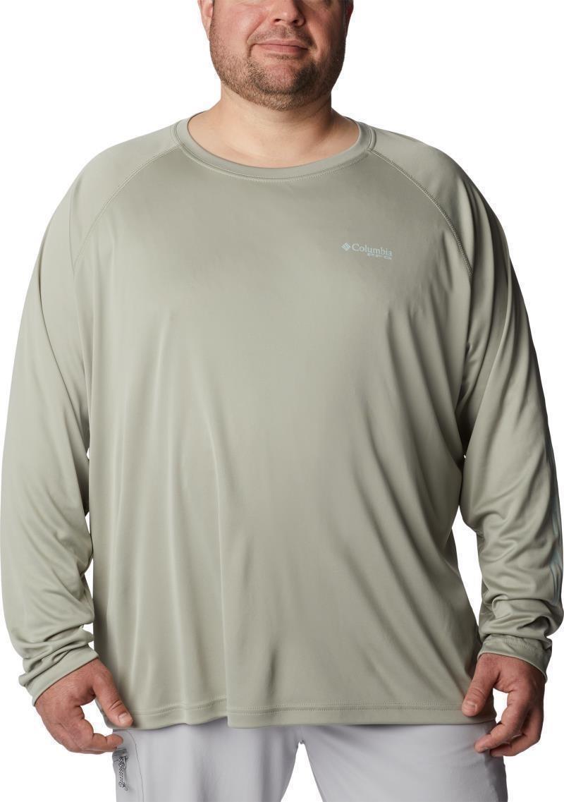 Terminal Tackle LS Shirt, Extended - Mens - safari / cool green logo 1