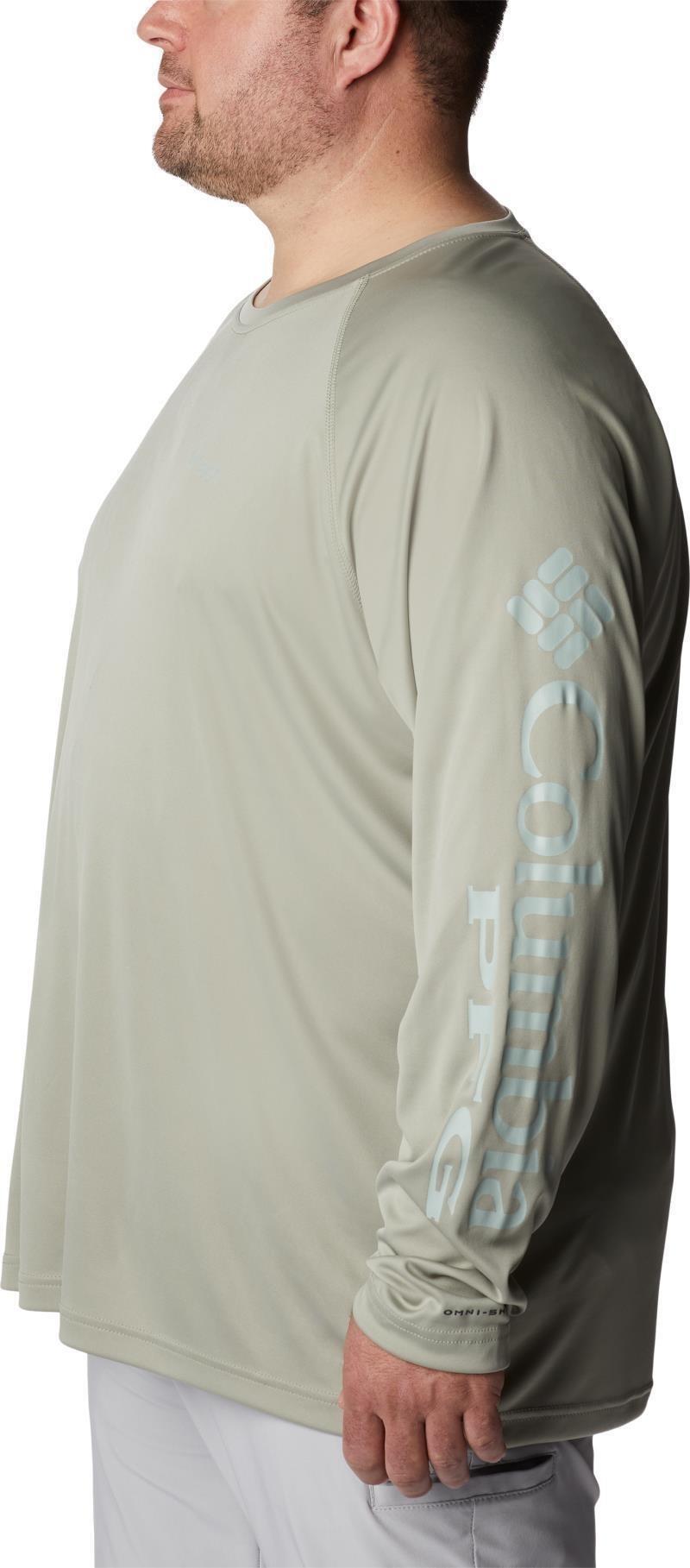 Terminal Tackle LS Shirt, Extended - Mens - safari / cool green logo 1