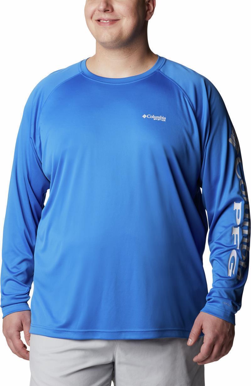 Terminal Tackle LS Shirt, Extended - Mens - vivid blue / cool grey logo 1