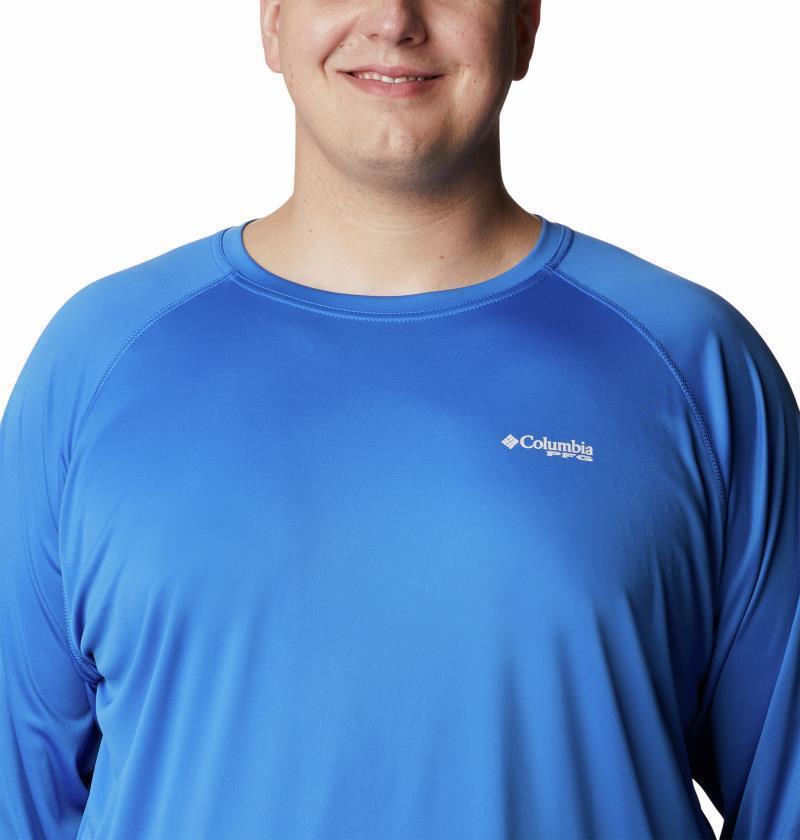 Terminal Tackle LS Shirt, Extended - Mens - vivid blue / cool grey logo 1