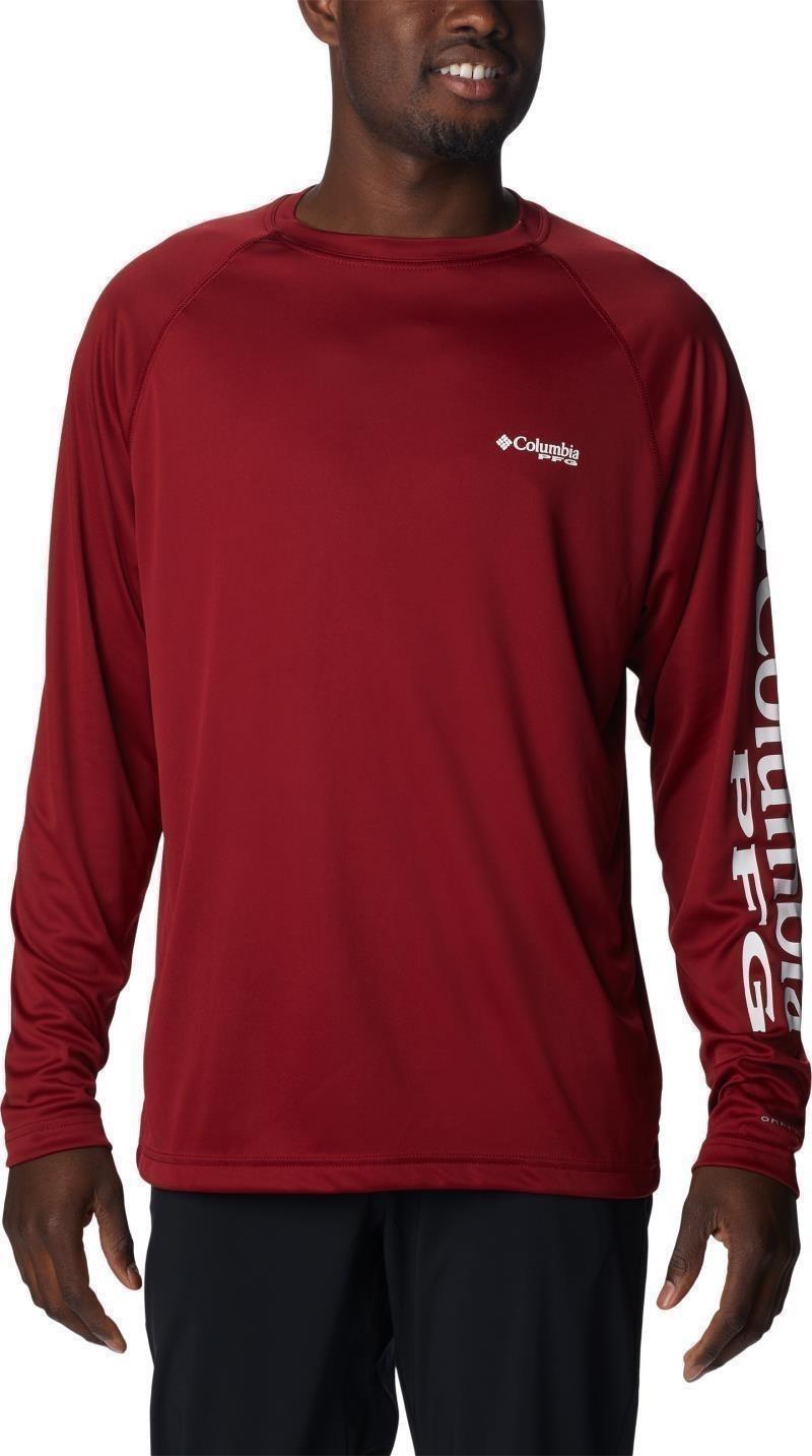 Terminal Tackle LS Shirt, Tall - Mens - beet / white logo 1