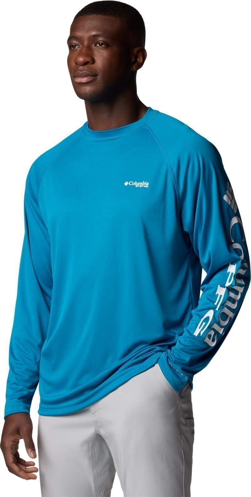 Terminal Tackle LS Shirt, Tall - Mens - blue echo / white logo 1