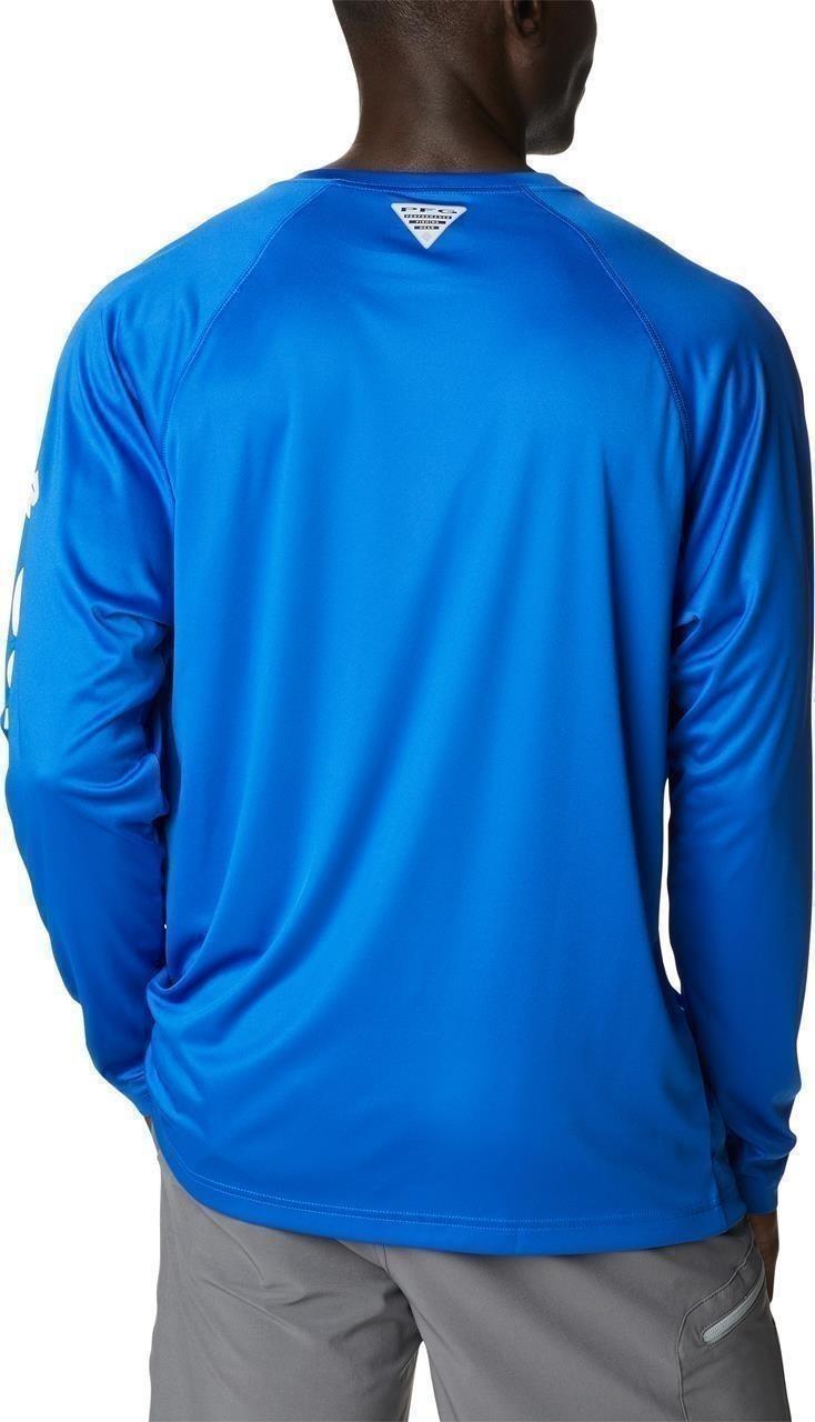 Terminal Tackle LS Shirt, Tall - Mens - blue macaw / white logo 1