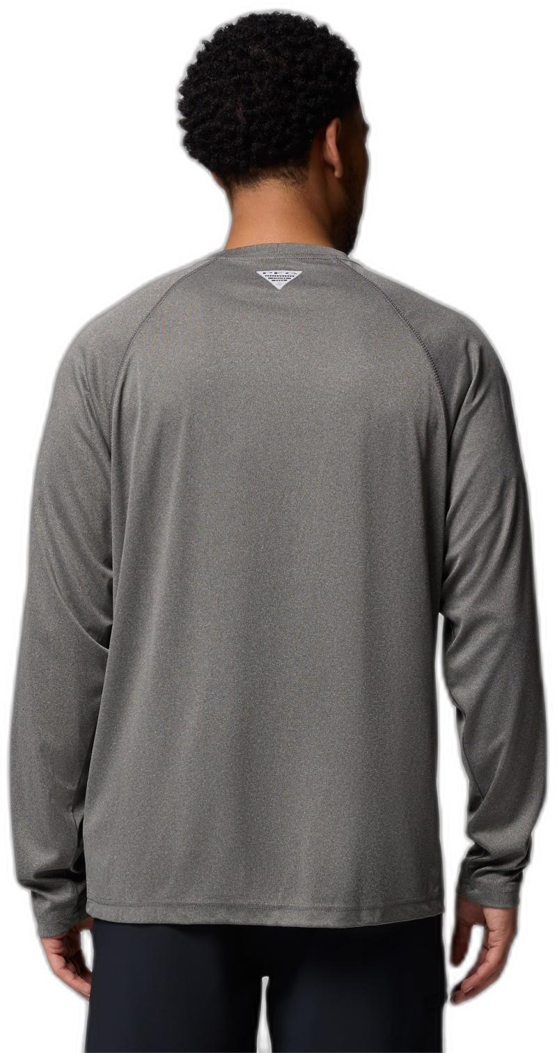 Terminal Tackle LS Shirt, Tall - Mens - charcoal heather / cool grey logo 1
