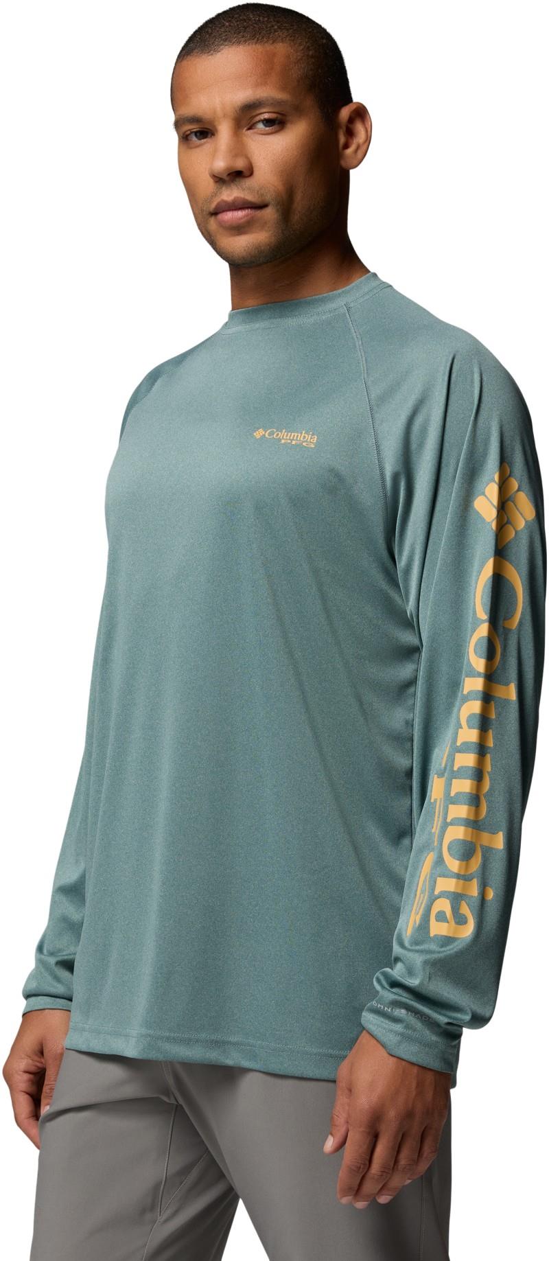Terminal Tackle LS Shirt, Tall - Mens - metal heather / light camel logo 1