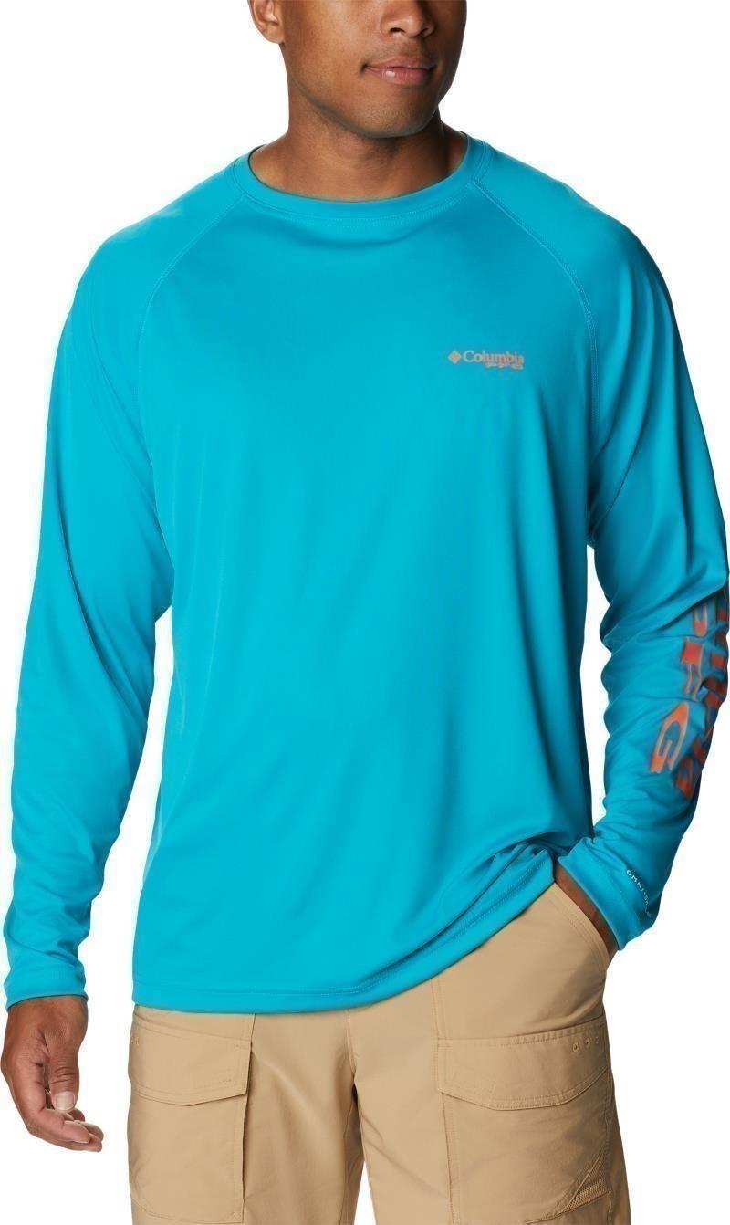 Terminal Tackle LS Shirt, Tall - Mens - ocean teal / corange logo 1