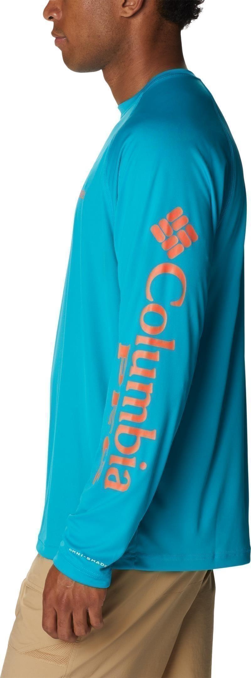 Terminal Tackle LS Shirt, Tall - Mens - ocean teal / corange logo 1