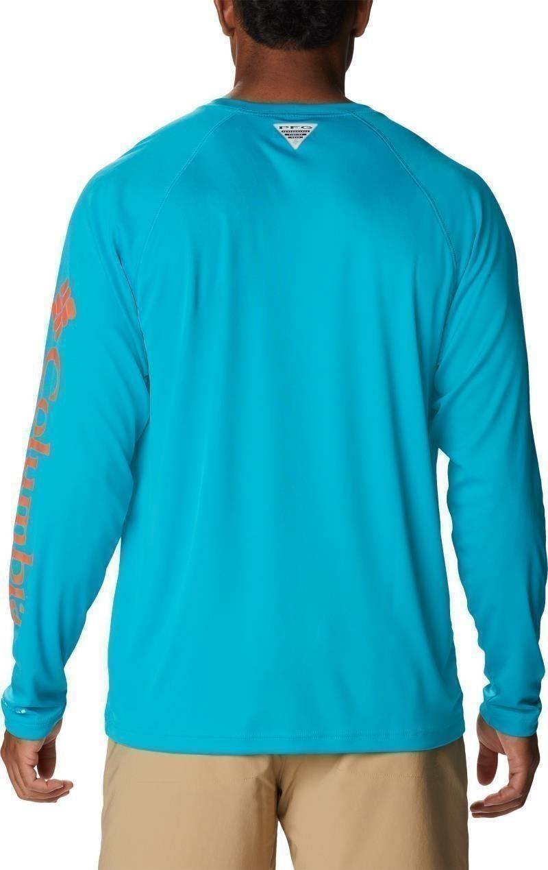 Terminal Tackle LS Shirt, Tall - Mens - ocean teal / corange logo 1