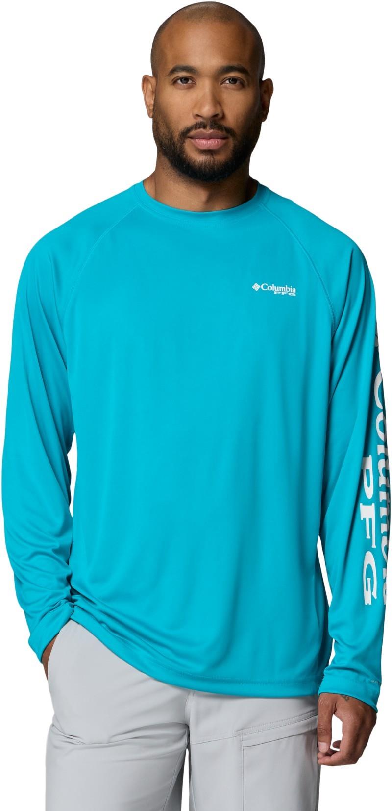 Terminal Tackle LS Shirt, Tall - Mens - ocean teal / white logo 1