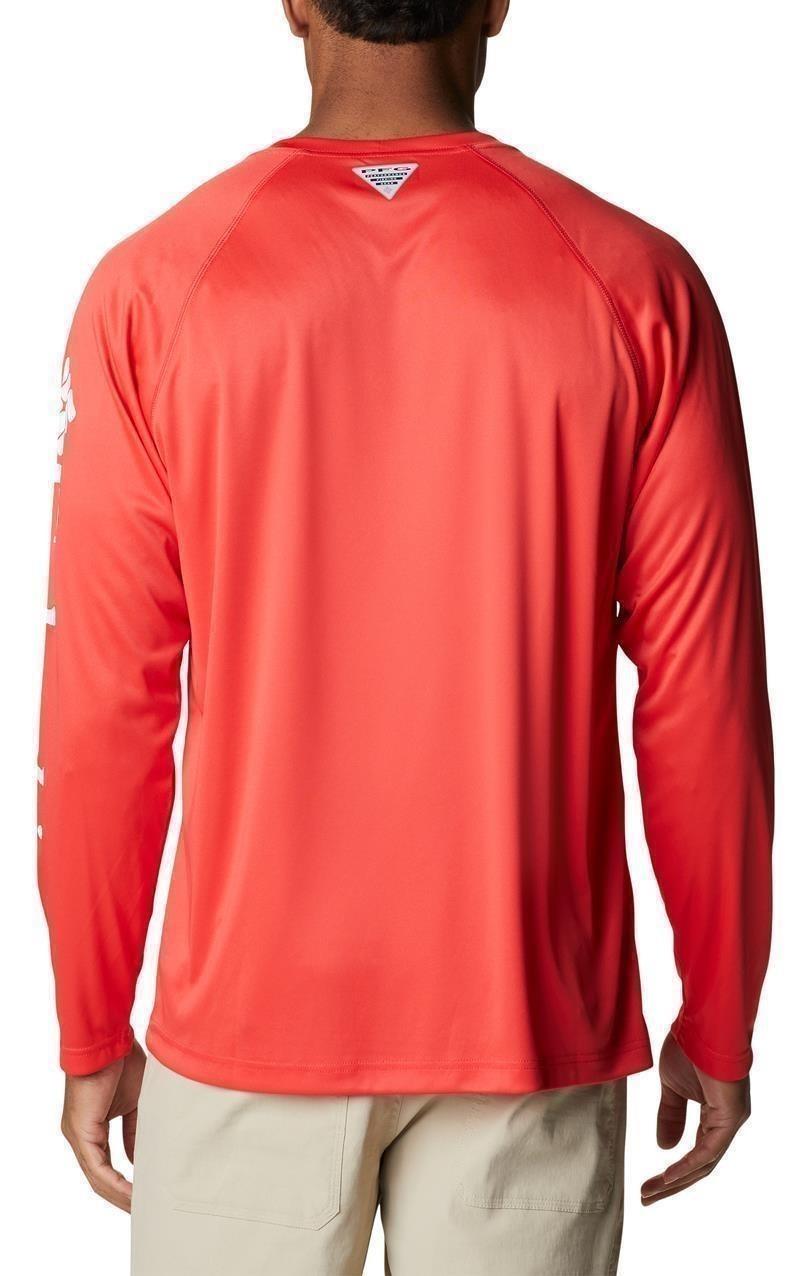 Terminal Tackle LS Shirt, Tall - Mens - red hibiscus / white logo 1