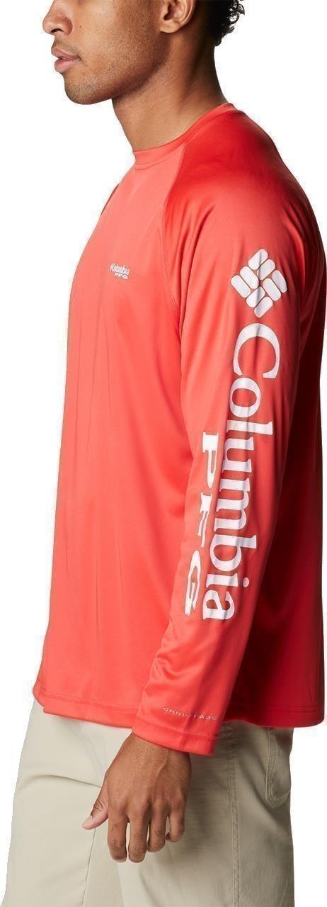 Terminal Tackle LS Shirt, Tall - Mens - red hibiscus / white logo 1