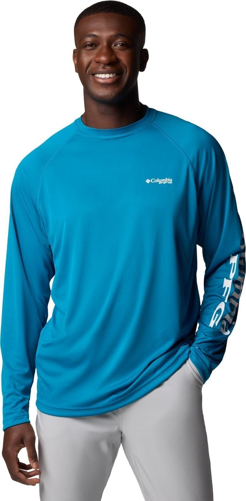Terminal Tackle LS Shirt - Mens - blue echo / white logo 1