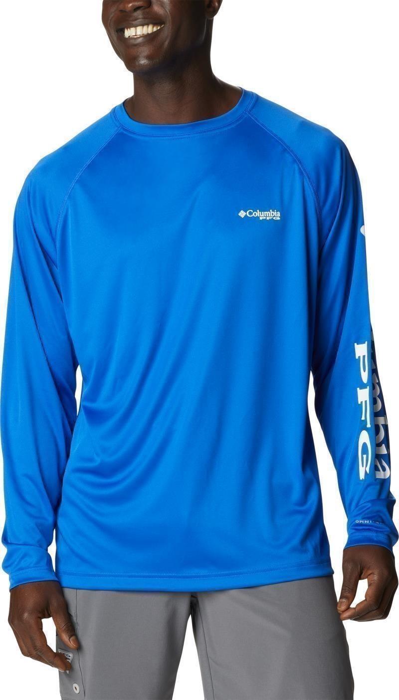 Terminal Tackle LS Shirt - Mens - blue macaw / white logo 1