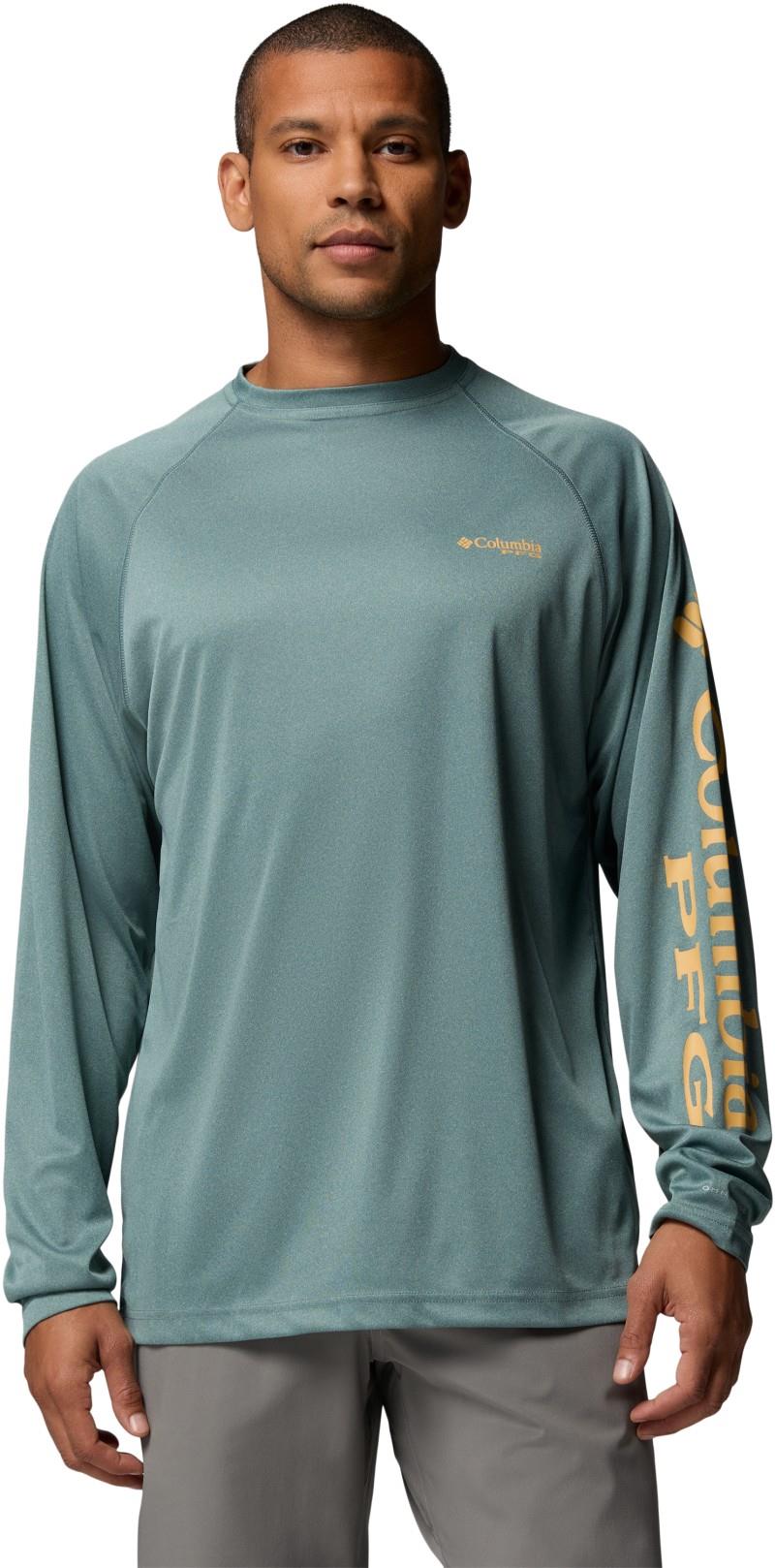 Terminal Tackle LS Shirt - Mens - metal heather / light camel logo 1