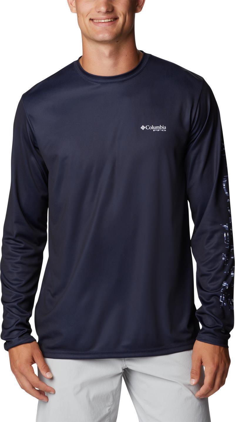 Terminal Tackle PFG Sleeve LS Shirt - Mens - Collegiate Navy / Collegiate Navy Ripples 1