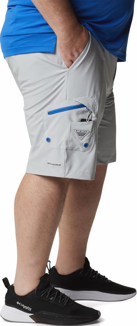 Terminal Tackle Shorts, 10" Inseam, Extended - Mens - Cool Grey / Vivid Blue 3
