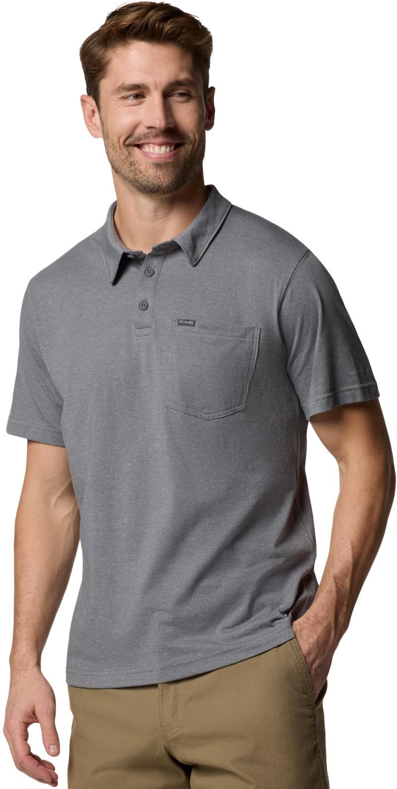 Thistletown Hills Pocket Polo - Mens - city grey heather / black 1