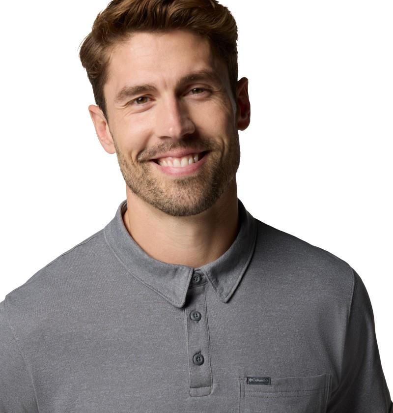 Thistletown Hills Pocket Polo - Mens - city grey heather / black 1