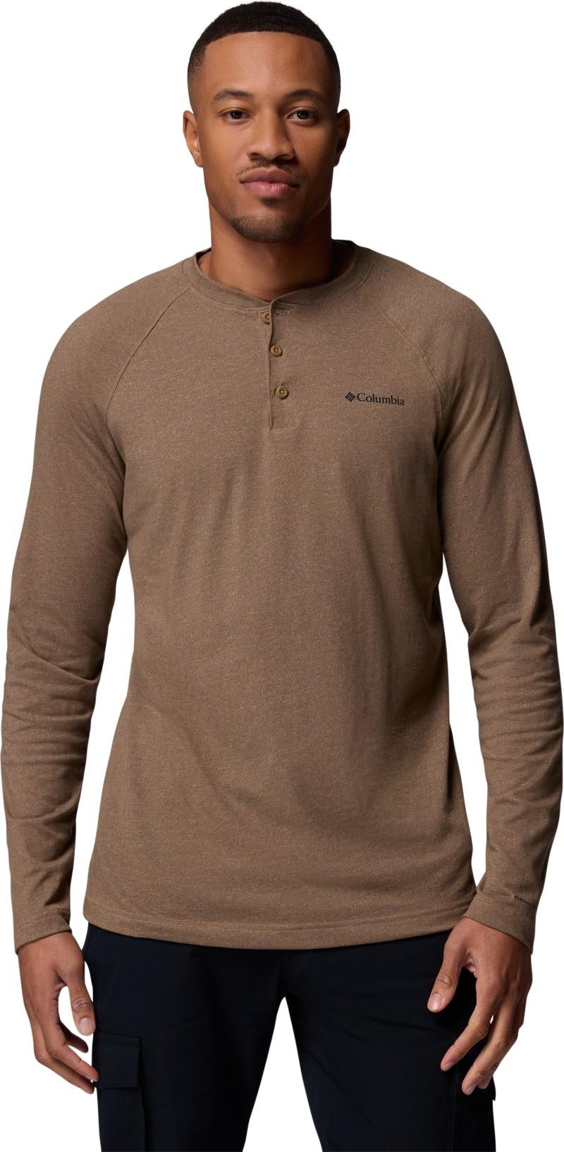 Thistletown Hills Raglan Henley, Extended - Mens - delta heather 1