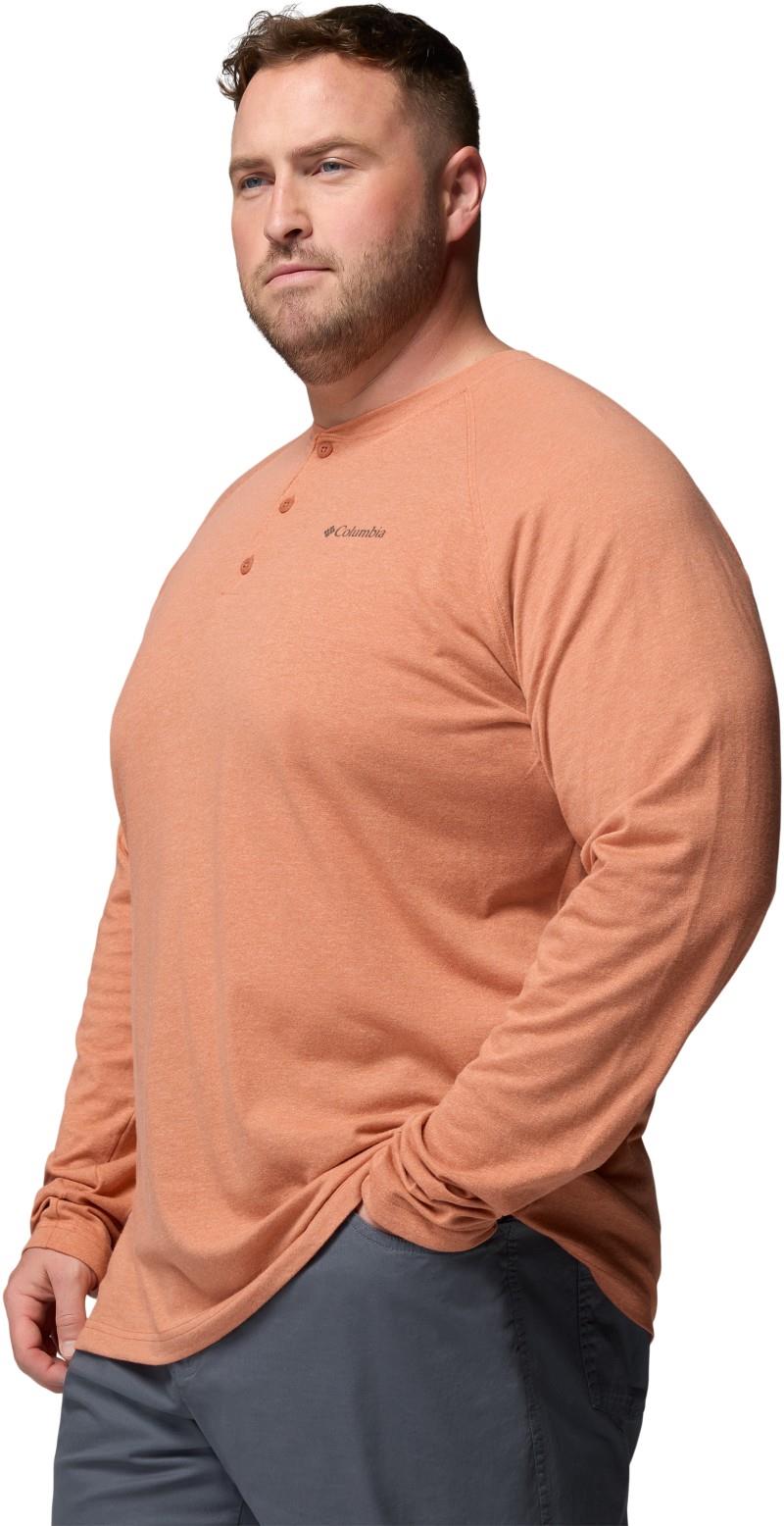 Thistletown Hills Raglan Henley, Extended - Mens - teak brown heather 1