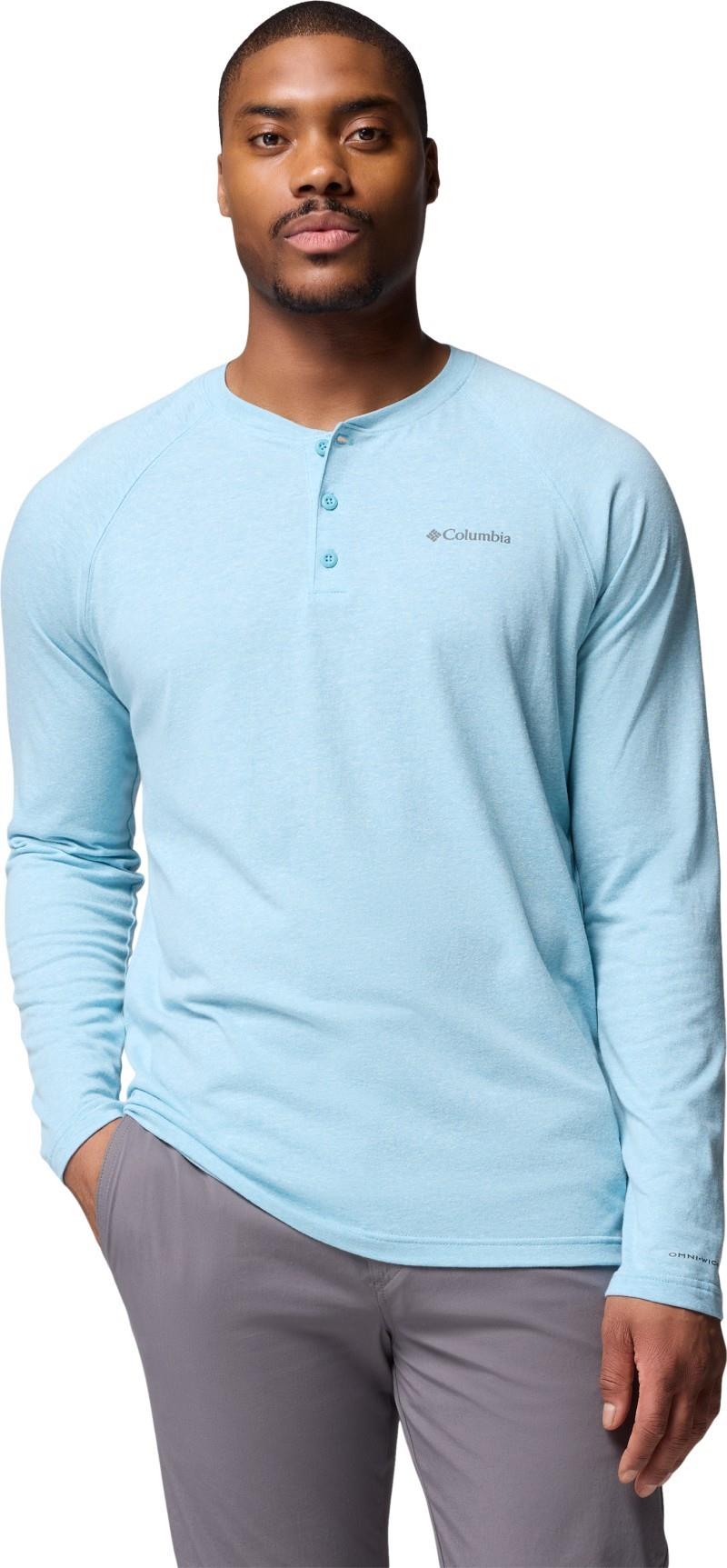 Thistletown Hills Raglan Henley, Extended - Mens - vintage blue heather 1