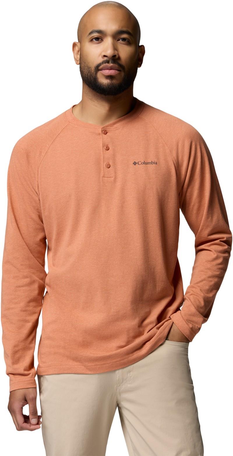 Thistletown Hills Raglan Henley - Mens - teak brown heather 1