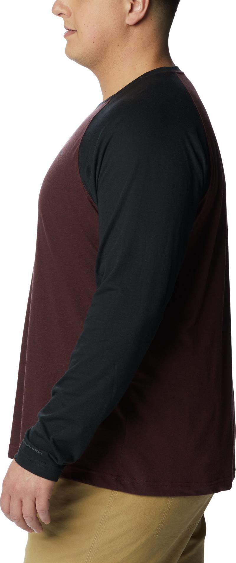 Thistletown Hills Raglan Tee, Extended - Mens - Elderberry Heather / Black 4
