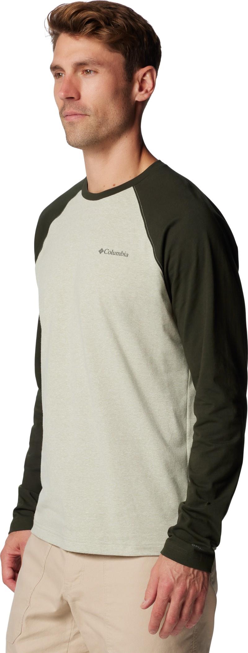 Thistletown Hills Raglan Tee, Extended - Mens - safari heather / greenscape 1