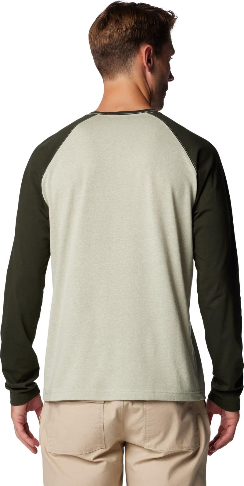 Thistletown Hills Raglan Tee, Extended - Mens - safari heather / greenscape 1