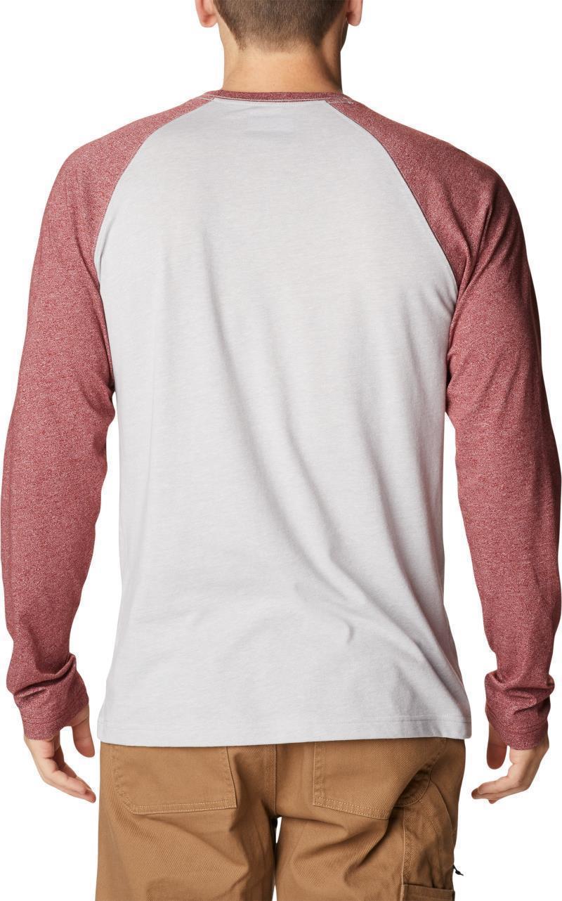 Thistletown Hills Raglan Tee - Mens - colm grey heather / red jasper heather 1