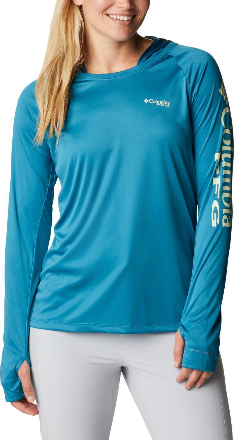 Tidal Tee Hoodie - Womens - Deep Marine / Light Lime Logo 1