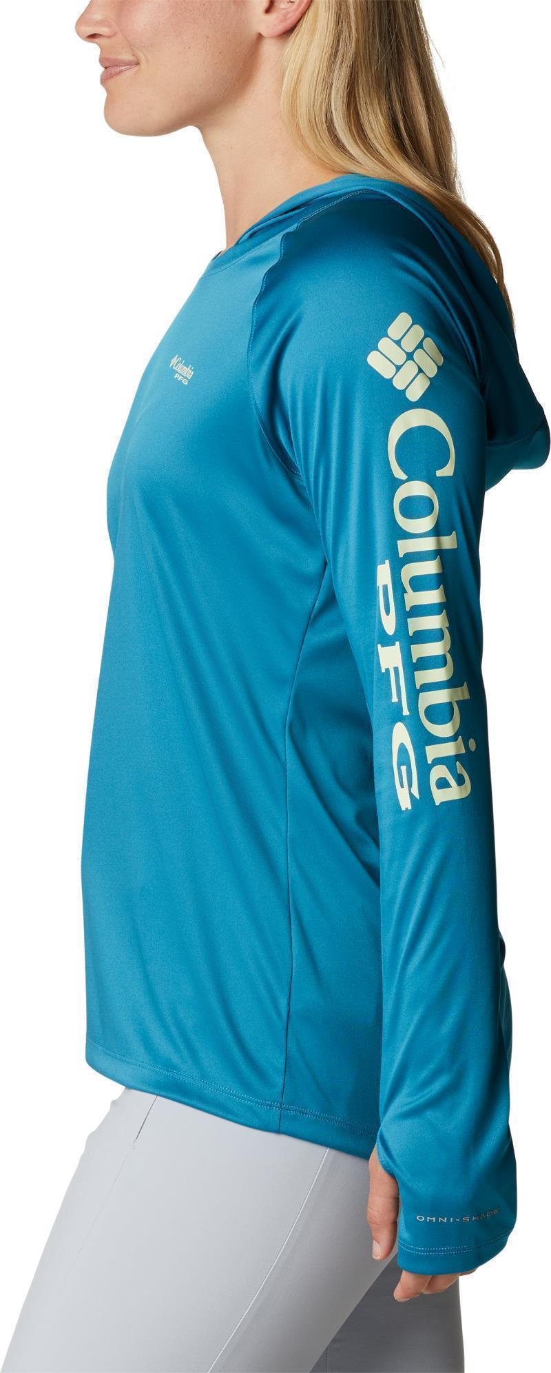 Tidal Tee Hoodie - Womens - Deep Marine / Light Lime Logo 3