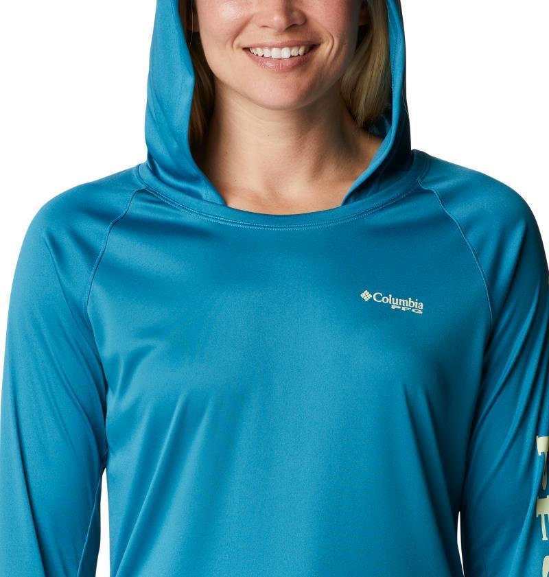 Tidal Tee Hoodie - Womens - Deep Marine / Light Lime Logo 4