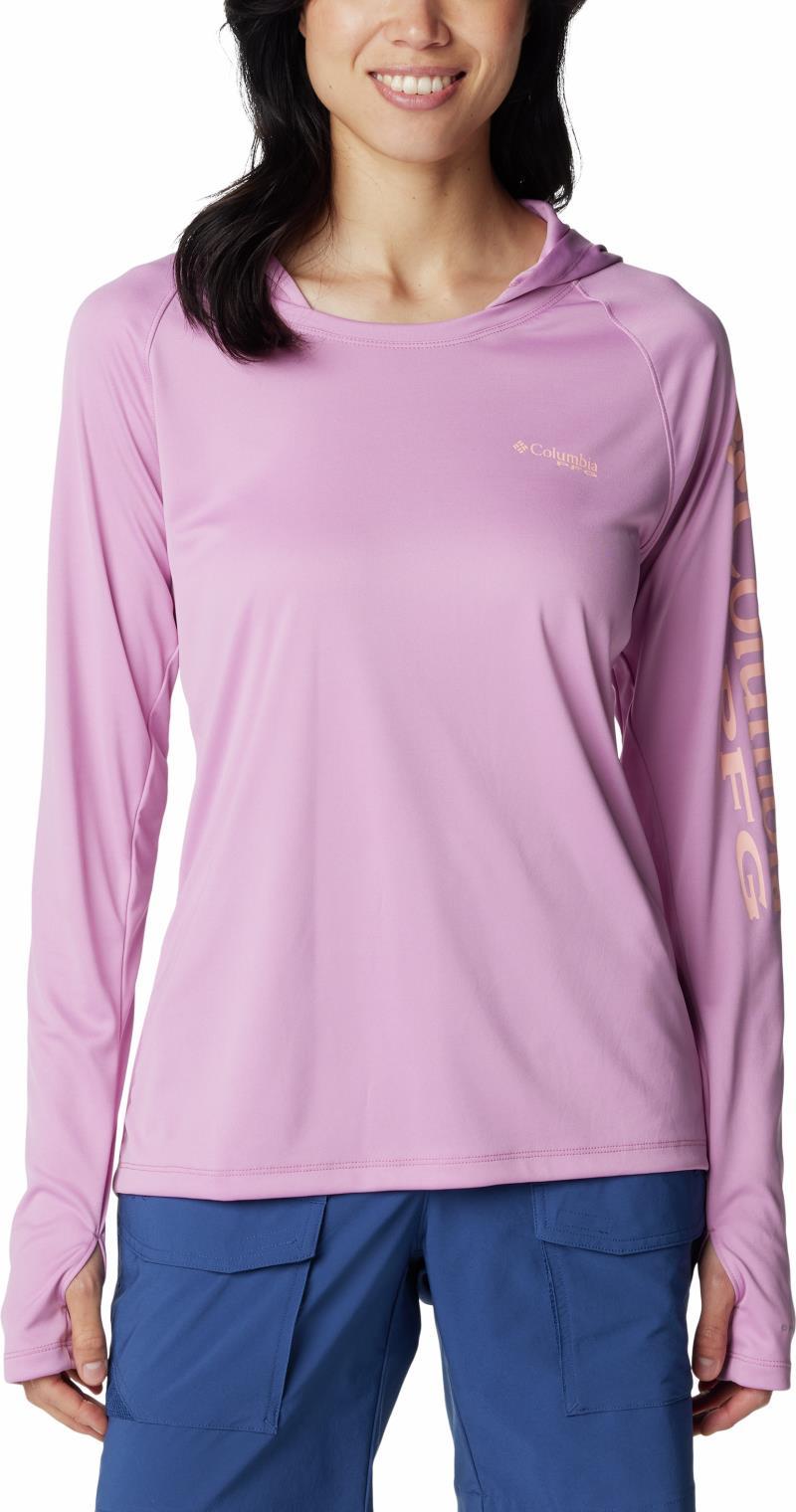 Tidal Tee Hoodie - Womens - Minuet / Tiki Pink Logo 1
