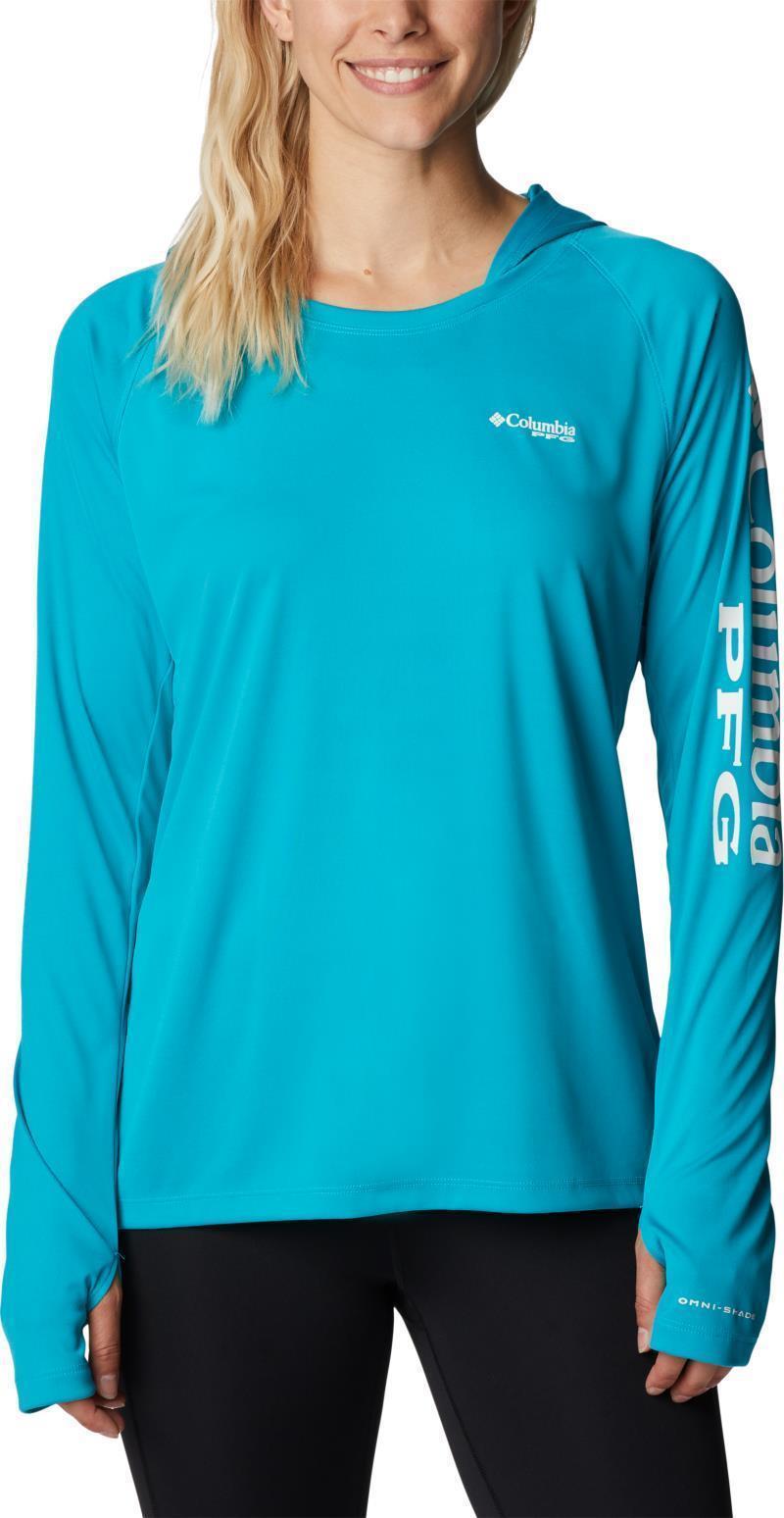 Tidal Tee Hoodie - Womens - Ocean Teal / White Logo 1