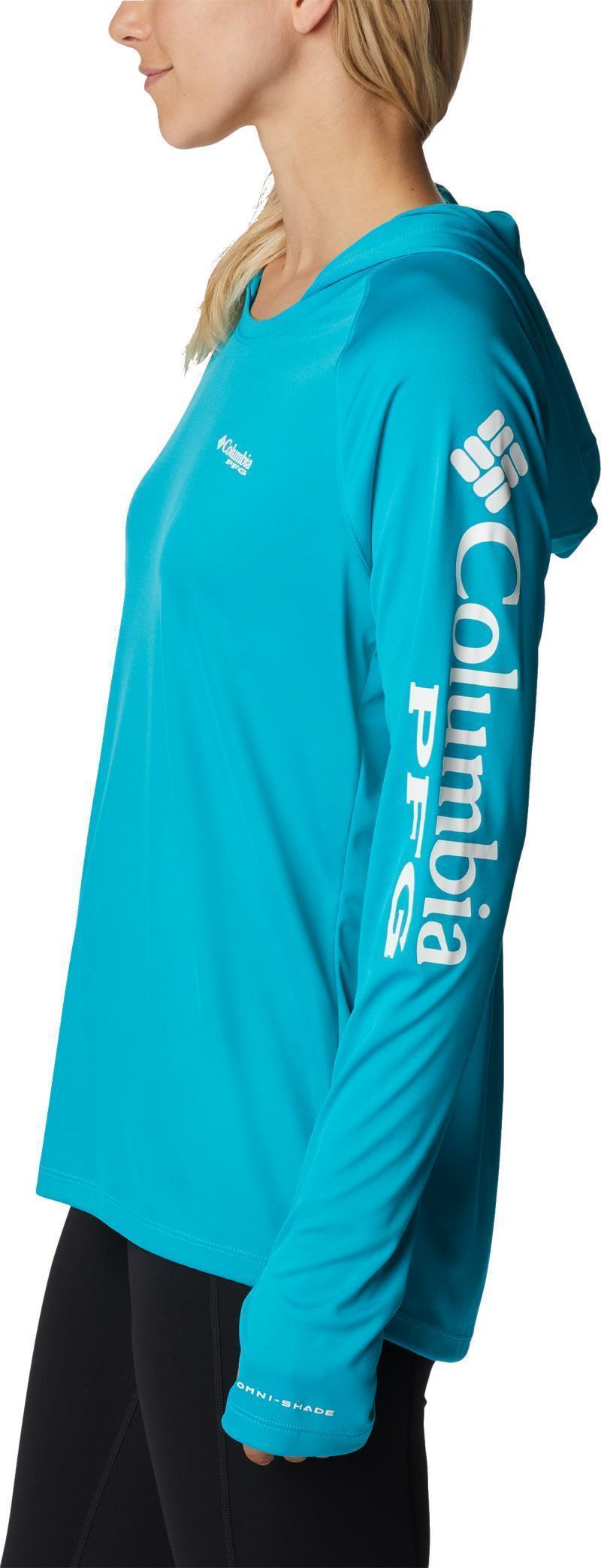 Tidal Tee Hoodie - Womens - Ocean Teal / White Logo 2