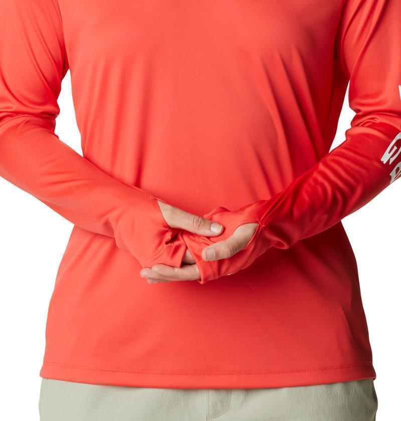 Tidal Tee Hoodie - Womens - Red Hibiscus / White Logo 6