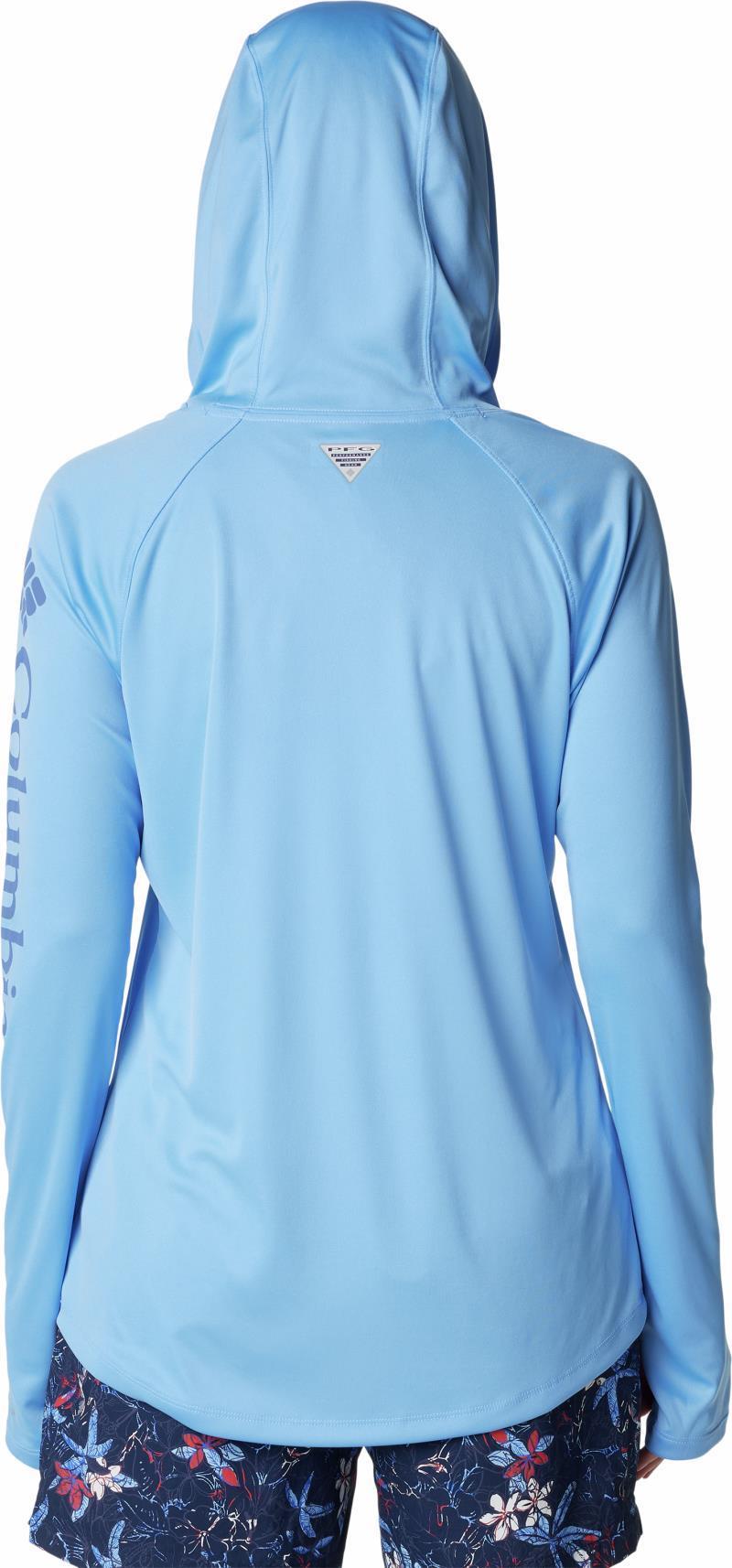 Tidal Tee Hoodie - Womens - White Cap / Bluebell Logo 2