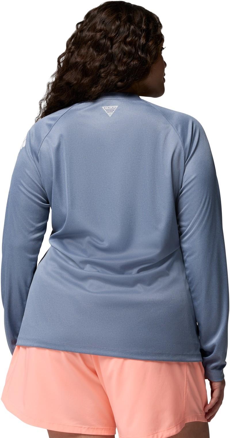 Tidal Tee II LS, Extended - Womens - new moon heather / white logo 1