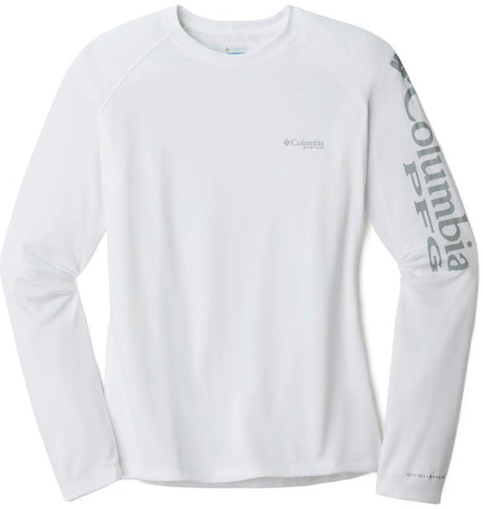 Tidal Tee II LS - Womens - white / cirrus grey logo 1