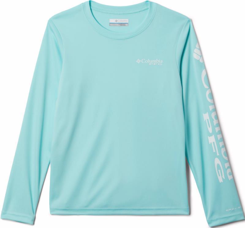 Tidal Tee LS - Youth Girls - Gulf Stream / White Logo 1