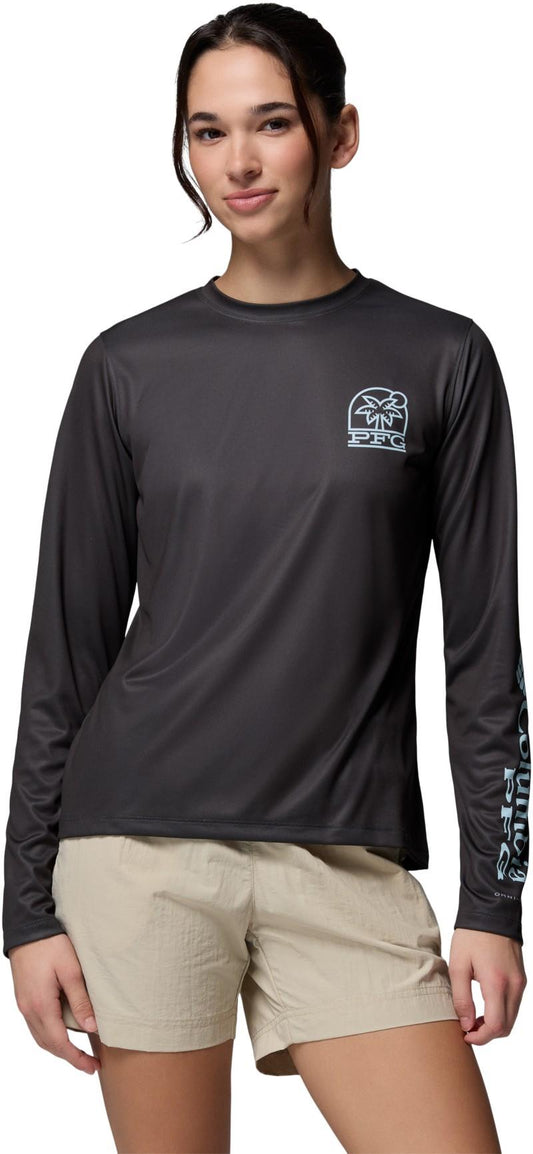 Tidal Tee PFG Palm Waves LS - Womens - shark / palm waves 1