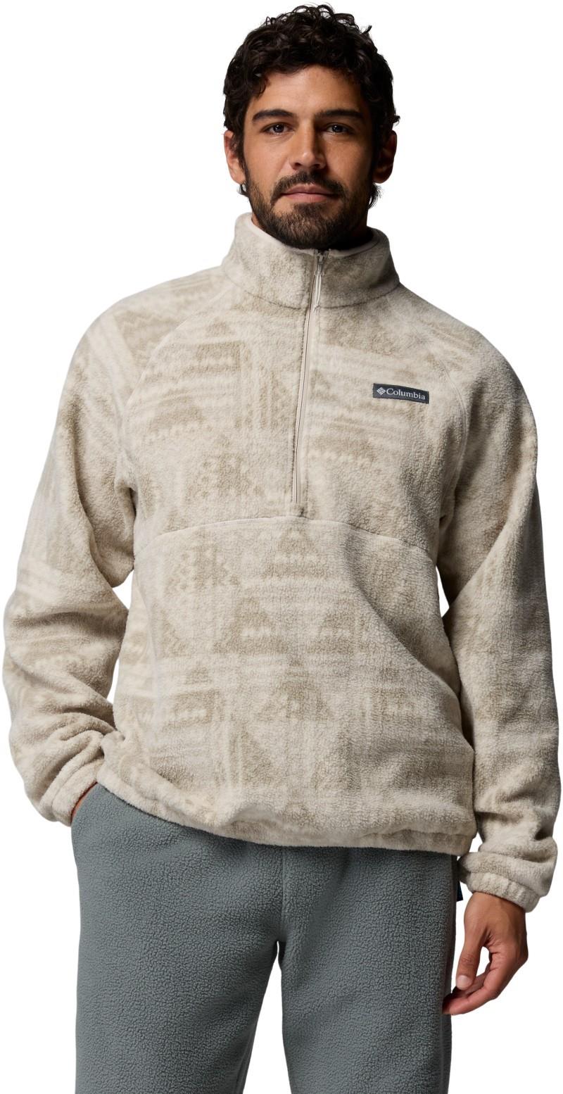 Timber Crest Mtr Fleece Printed Half-Zip - Mens - dark stone / geomix tonal 1