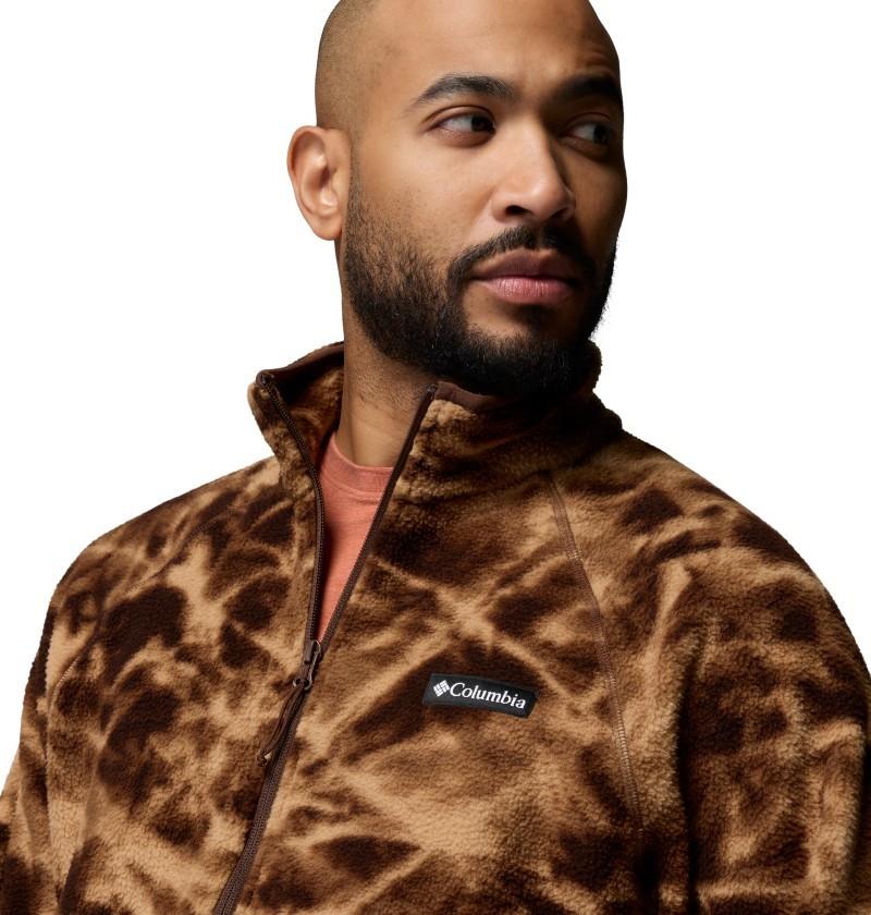 Timber Crest Mtr Fleece Printed Half-Zip - Mens - tobacco / icypeaks 1