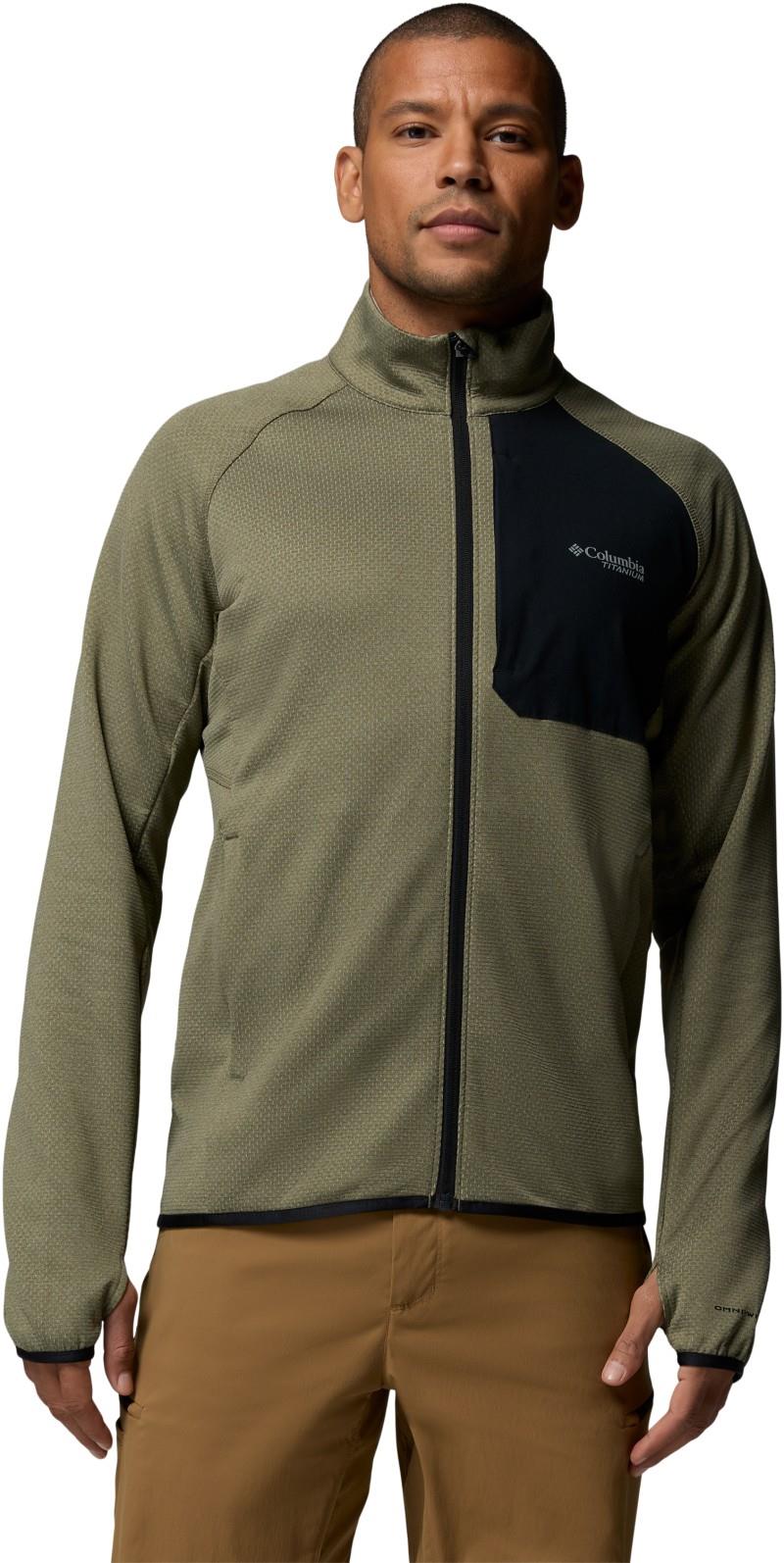 Triple Canyon Grid Fleece Full Zip II - Mens - stone green heather / black 1