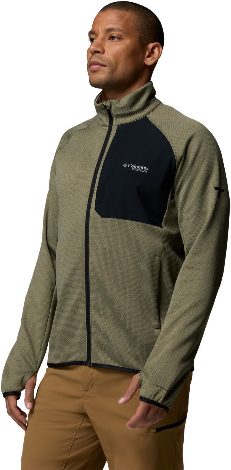 Triple Canyon Grid Fleece Full Zip II - Mens - stone green heather / black 1