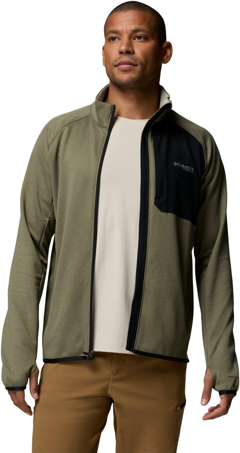 Triple Canyon Grid Fleece Full Zip II - Mens - stone green heather / black 1